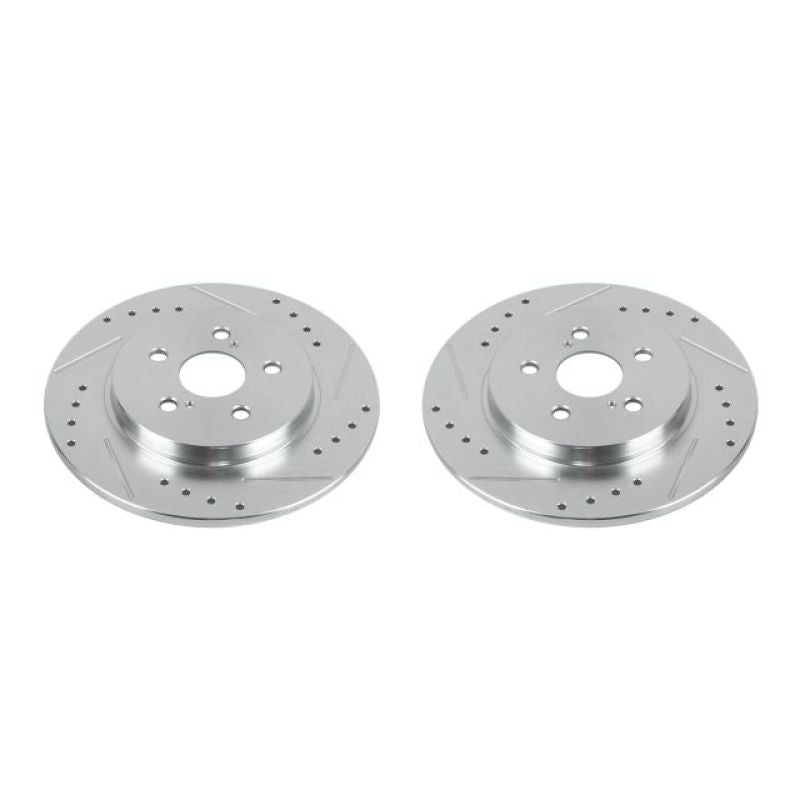PSB Evolution Drill/Slot Rotor - Power Stop 11-17 Lexus CT200h Rear Evolution Drilled & Slotted Rotors - Pair