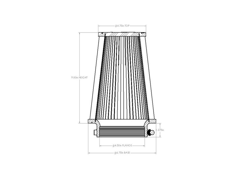 AFE Universal D2 Dura Dry Air Filter - aFe POWER Universal Clamp-On Air Filter w/ D2 Dura-Dry Media - 4.5in F x 7in B x 4.75in T x 9in H