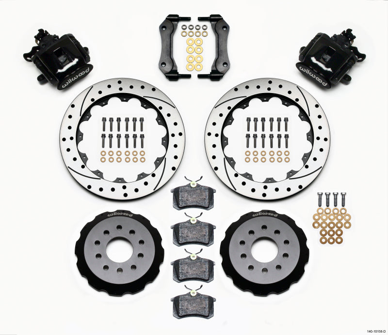 WIL Parking Brake Brake Kit - Wilwood Combination Parking Brake Rear Kit 12.88in Drilled Mustang 94-04