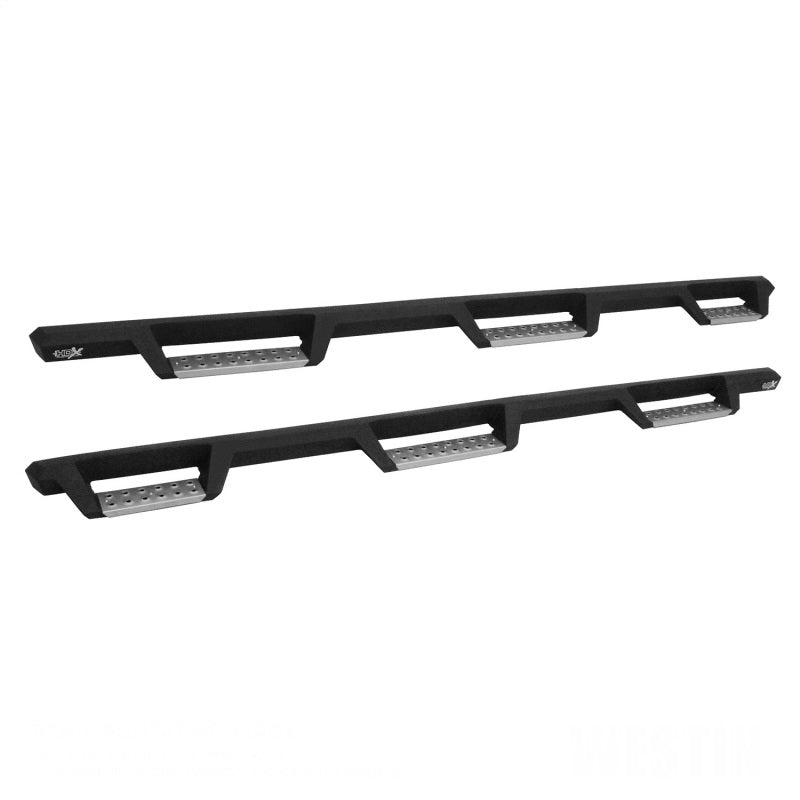 WES Nerf Bars - HDX Drop - Westin 19-22 Chevrolet Silverado 1500 DC 6.5ft Bed HDX Stainless Drop W2W Nerf Step Bars - Tex. Blk