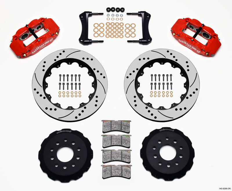 WIL Superlite Brake Kit - Wilwood Narrow Superlite 6R Front Hat Kit 14.00in Drilled Red 88-93 Corvette C4