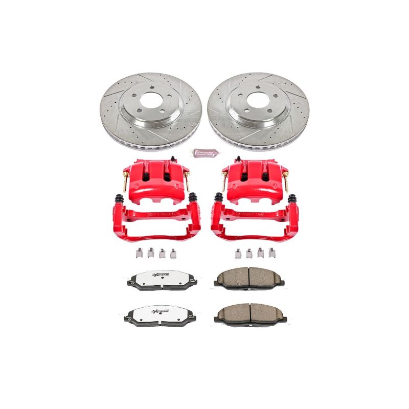 PSB Z26 Street Kit w/Cals - Power Stop 05-10 Ford Mustang Front Z26 Street Warrior Brake Kit w/Calipers