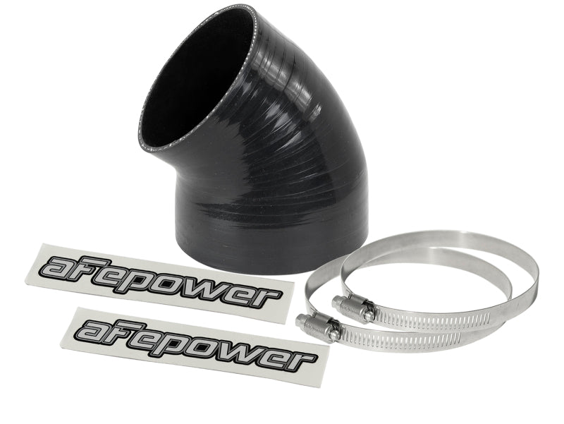 AFE Elbow Reducing Couplers - aFe Magnum FORCE CAI Univ. Silicone (4.125in to 3.5in ID / 49 Deg.) Elbow Reducing Coupler - Black