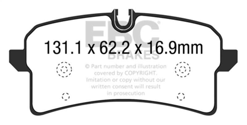 EBC Yellowstuff Brake Pad Sets - EBC 14+ Porsche Macan (Cast Iron Rotors only) 3.6 Twin Turbo Yellowstuff Rear Brake Pads