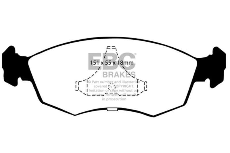 EBC Redstuff Brake Pad Sets - EBC 85-89 Mercury Merkur Scorpio 2.9 Redstuff Front Brake Pads