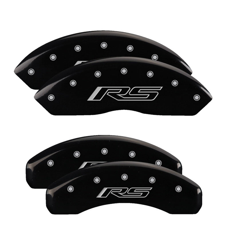 MGP Caliper Covers 4 Logo - MGP 4 Caliper Covers Engraved Front & Rear Gen 5/RS Black finish silver ch