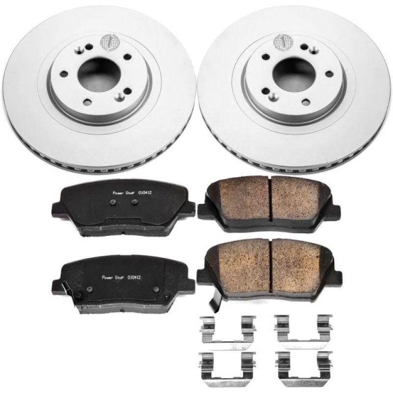 PSB Z17 Evolution Coated Kit - Power Stop 13-18 Hyundai Santa Fe Sport Front Z17 Evolution Geomet Coated Brake Kit