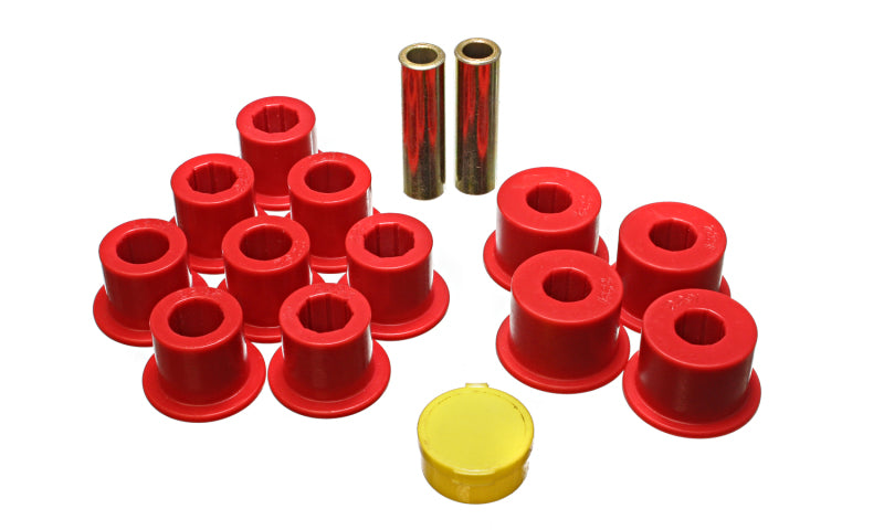 ES Spring/Shackle Bush - Red - Energy Suspension 6/86-97 Nissan 720 & Hardbody Pickup 2WD Red Rear Leaf Spring Bushing Set