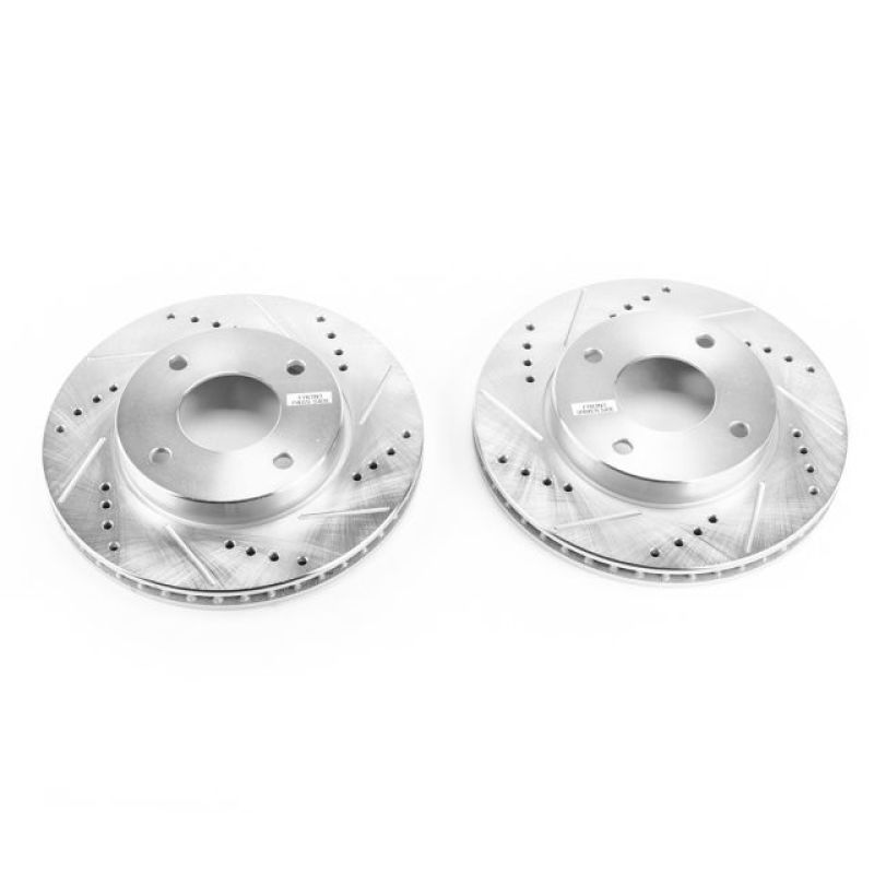 PSB Evolution Drill/Slot Rotor - Power Stop 09-11 Nissan Versa Front Evolution Drilled & Slotted Rotors - Pair