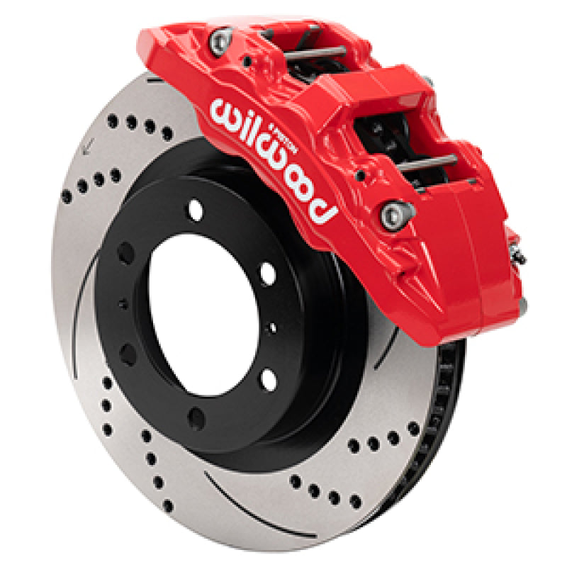 WIL Aero Brake Kit - Wilwood 15-21 Toyota 4Runner Aero6-DM Red Front Brake Kit - Drilled & Slotted