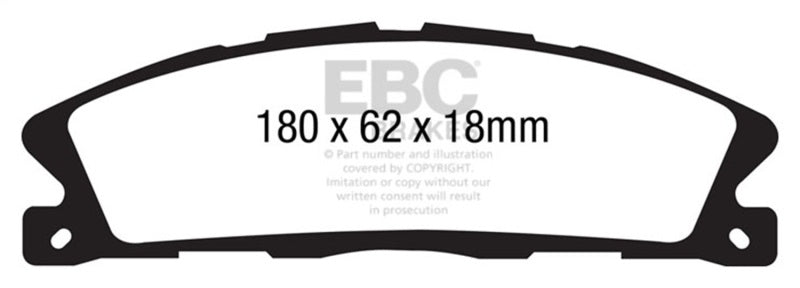 EBC Redstuff Brake Pad Sets - EBC 13+ Lincoln MKS 3.5 Twin Turbo Redstuff Front Brake Pads