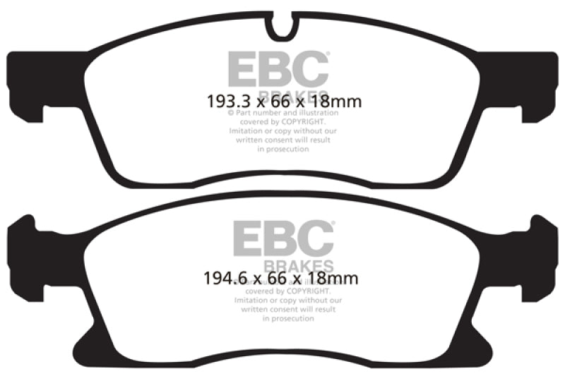 EBC Extra Duty Brake Pad Sets - EBC 11+ Dodge Durango 3.6 Extra Duty Front Brake Pads
