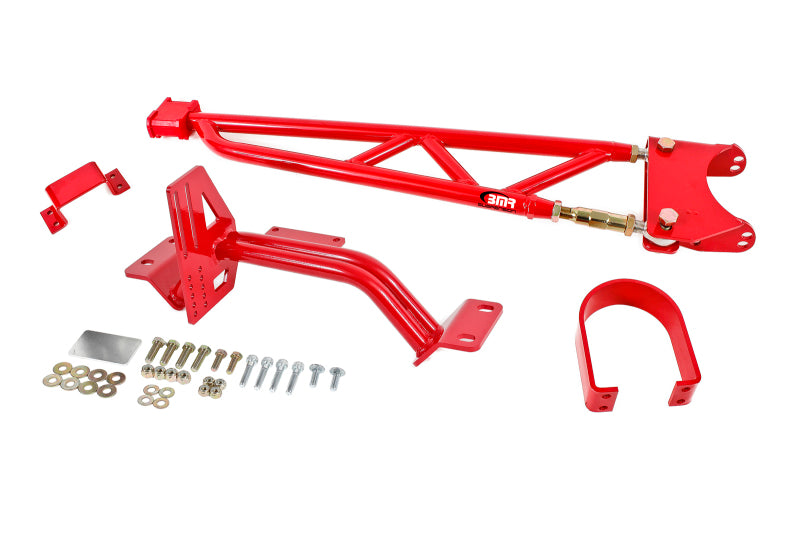BMR Torque Arms - BMR 93-02 F-Body w/ DSL Torque Arm Tunnel Mount (For Long Tube Headers) - Red