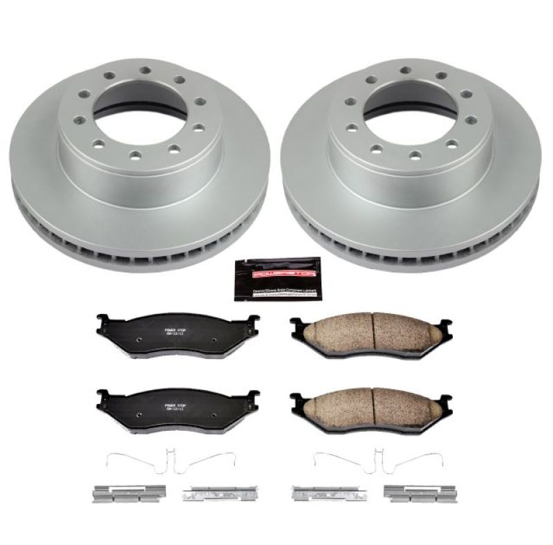 PSB Evolution Coated Rotor - Power Stop 05-16 Ford F-550 Super Duty Front Z17 Coated Brake Kit
