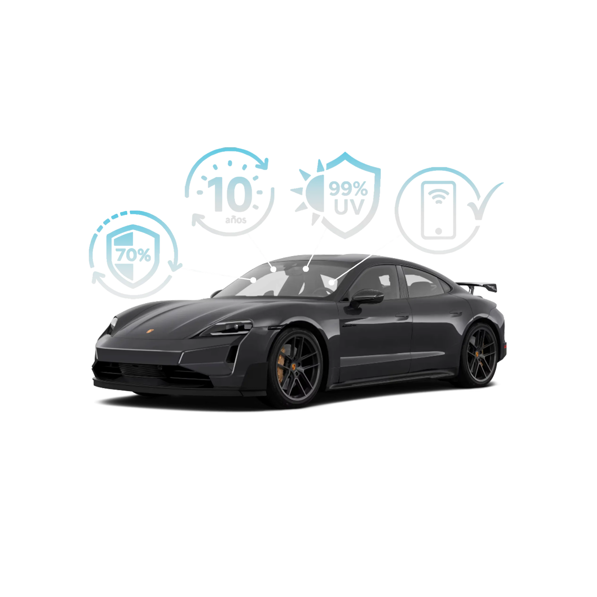 Sedan CTX Front Winshield & Front lateral Windows  (3 pieces)