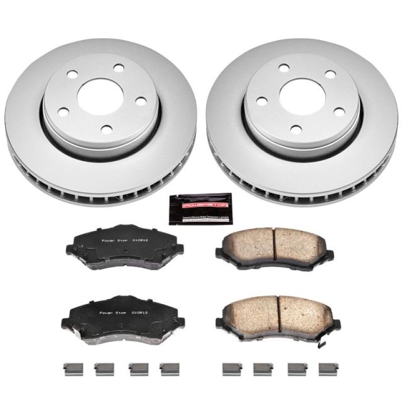 PSB Z17 Evolution Coated Kit - Power Stop 07-17 Jeep Wrangler Front Z17 Evolution Geomet Coated Brake Kit