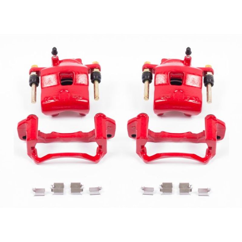 PSB Red Calipers - Power Stop 99-03 Mazda Protege Front Red Calipers w/Brackets - Pair