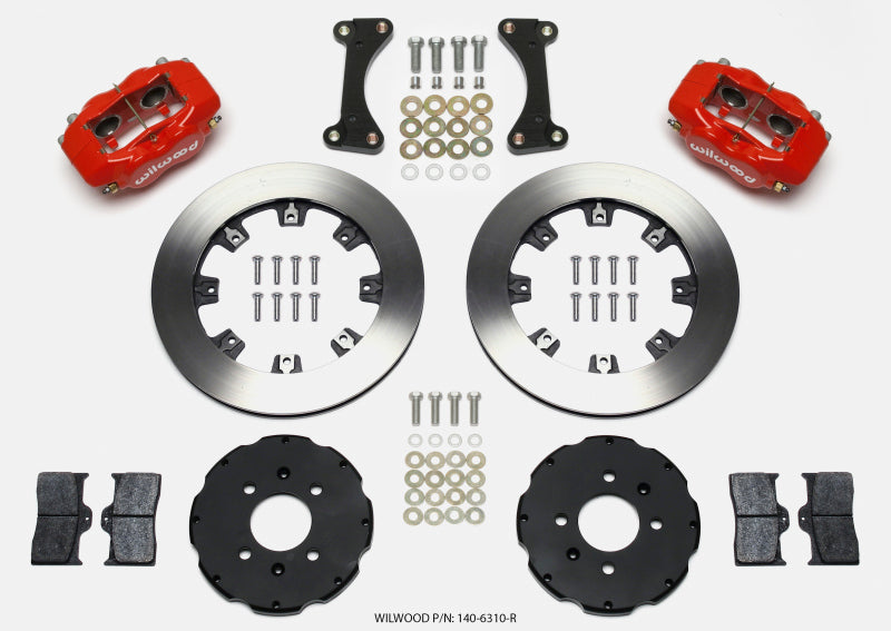 WIL Dynalite Brake Kit - Wilwood Forged Dynalite Front Hat Kit 12.19in Red 90-99 Civic w/240 mm Disc