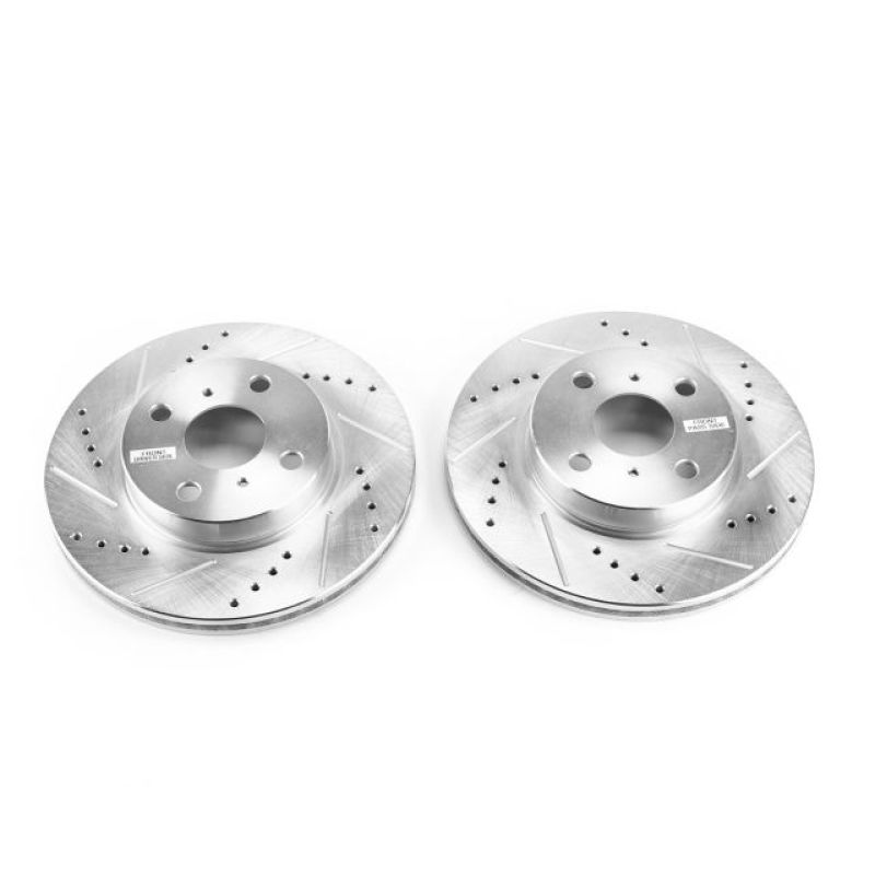 PSB Evolution Drill/Slot Rotor - Power Stop 12-15 Scion iQ Front Evolution Drilled & Slotted Rotors - Pair