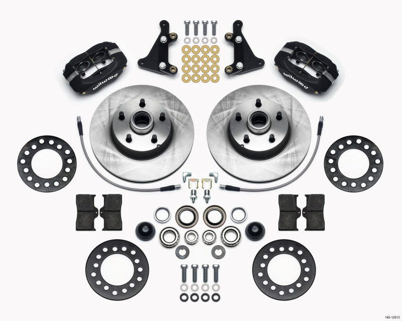 WIL Dynalite Brake Kit - Wilwood Forged Dynalite Front Kit 11.28in 1 PC Rotor&Hub Ford 1949-1953
