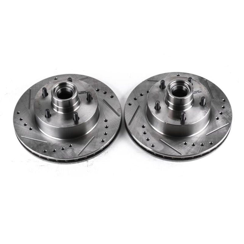 PSB Evolution Drill/Slot Rotor - Power Stop 75-77 Pontiac Ventura Front Drilled & Slotted Rotor - Pair