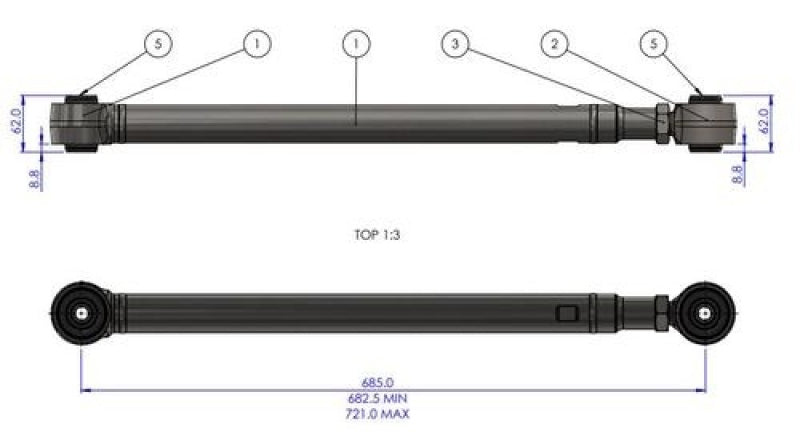 SPR Trailing Arms - SuperPro 08-21 Toyota Land Cruiser 200 Series HD Adj. Rear Lower Trailing Arm Set