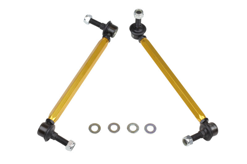 WL Sway Bar Links - Whiteline 05+ Mustang Coupe 8cyl (Inc Shelby GT/ GT500) Front Swaybar Link Kit H/Duty Adj Steel Ball