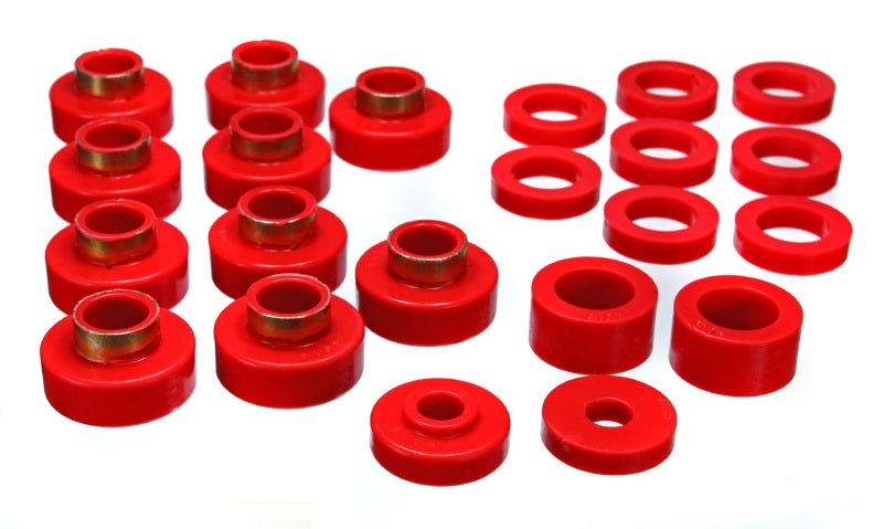 ES Body Mounts - Red - Energy Suspension CJ5-7 Body Mounts - Red