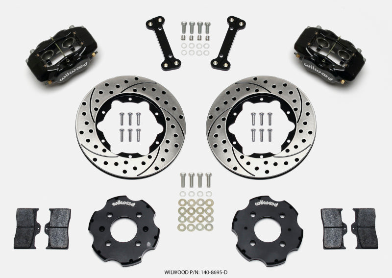 WIL Dynalite Brake Kit - Wilwood Forged Dynalite Front Hat Kit 11.00in Drilled Integra/Civic w/Fac.240mm Rtr