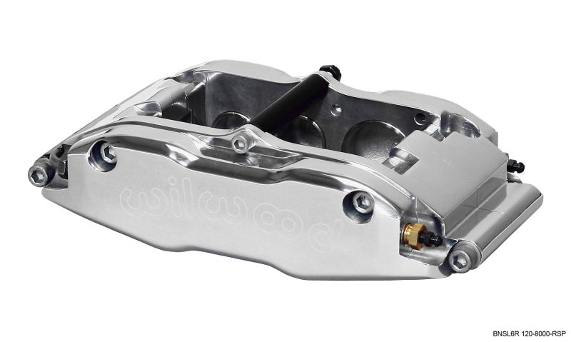 WIL Superlite Caliper - Wilwood Caliper-BNSL6R-RH-Polished 1.62/1.12/1.12in Pistons 1.25in Disc