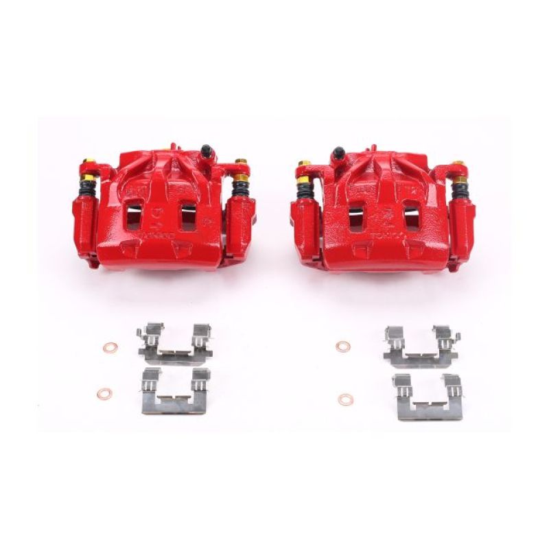 PSB Red Calipers - Power Stop 06-07 Subaru B9 Tribeca Front Red Calipers w/Brackets - Pair
