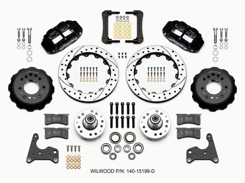 WIL Superlite Brake Kit - Wilwood Narrow Superlite 6R Front Hub Kit 12.88in Drilled 65-72 CDP C Body -Drum