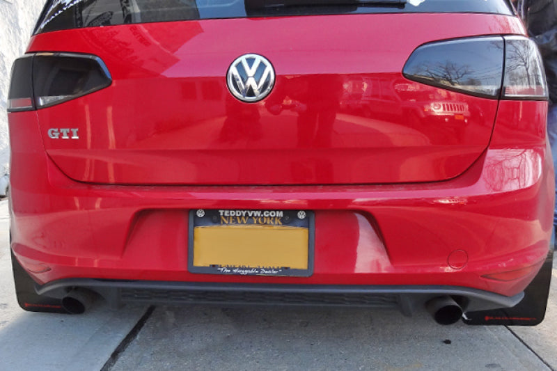 RAL UR Red Flap/Wht Logo - Rally Armor 15-21 MKVII VW Golf/GTI Red UR Mud Flap w/White Logo