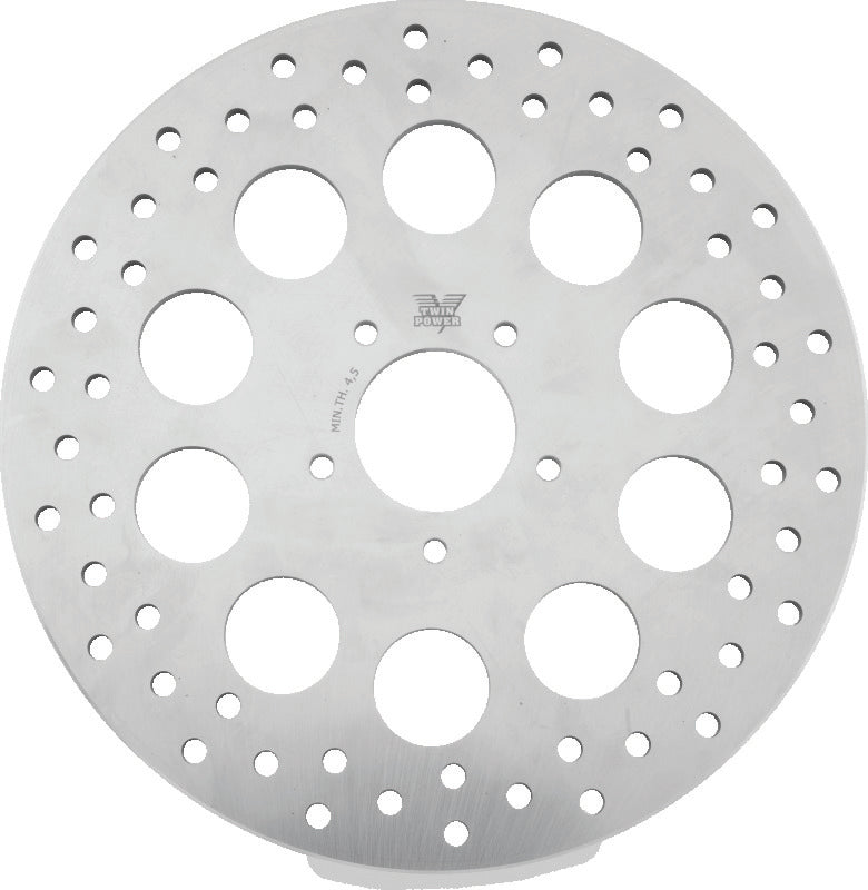 TWP Brake Rotors - Twin Power 08-13 FLH FLT 08-16 FLHR 06-17 Dyna Front 11.8in Rotor Solid With Holes Stainless