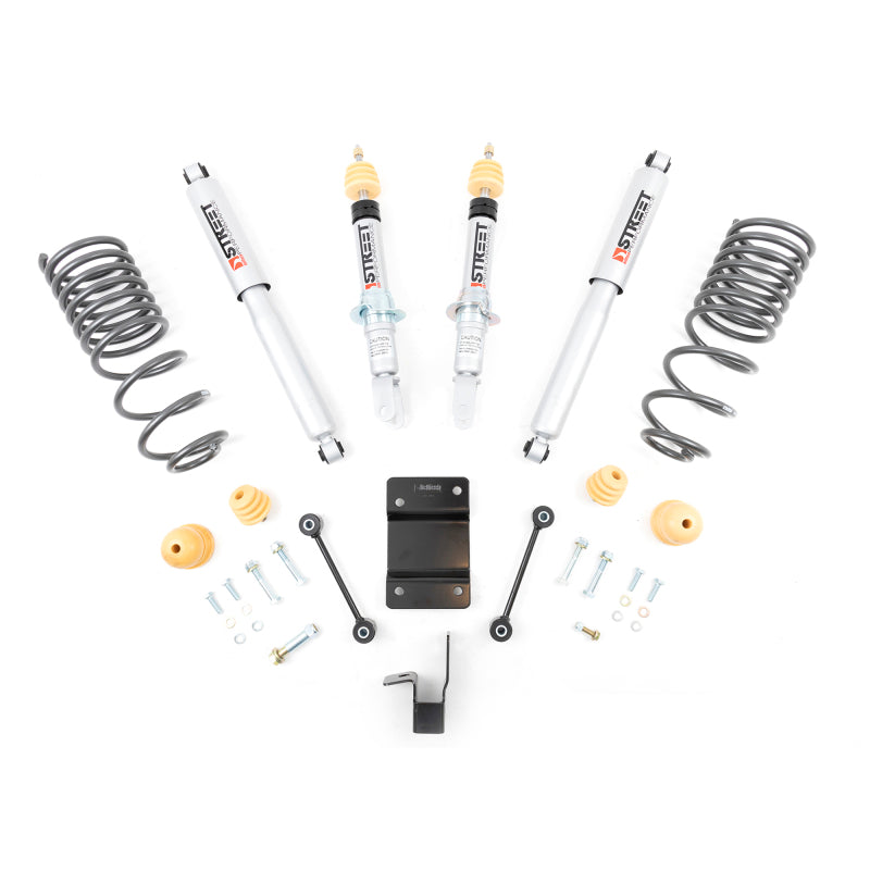 BT Lower Kit w SP Shocks - Belltech LOWERING KIT 09-18 Dodge Ram 4WD 1500 Quad/Crew Cabs 2inF / 4inR