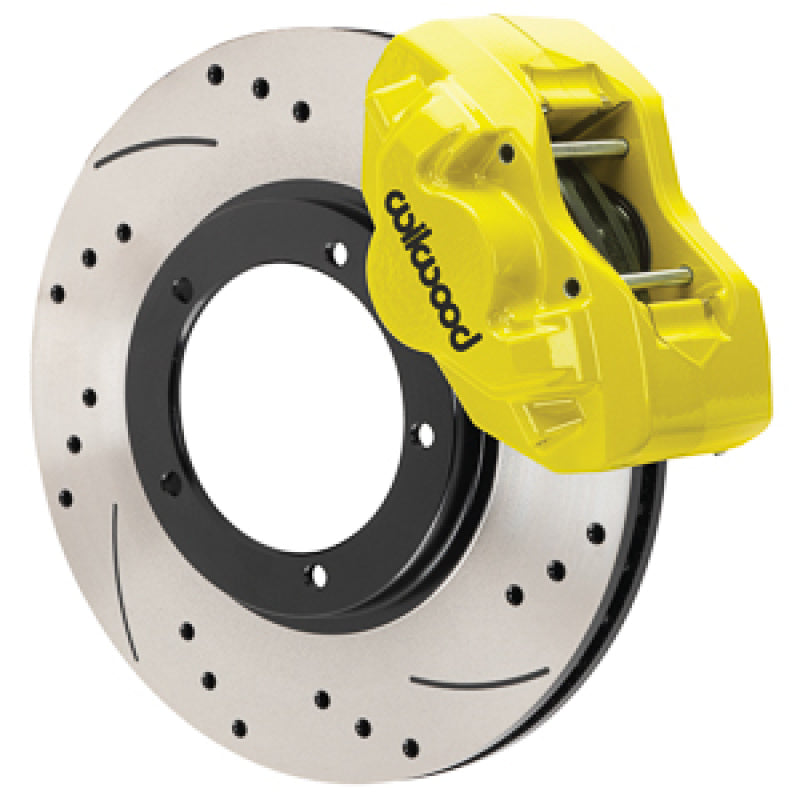 D45 Brake Kits - Wilwood 84-89 Porsche 911 D45 11.10in. Front Brake Kit w/ Flex Lines - Drilled Rotors (Yellow)