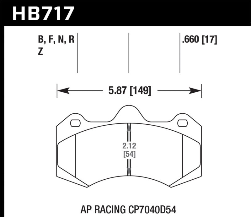 HAWK HPS 5.0 Brake Pad Sets - Hawk AP Racing CP7040D54 HPS 5.0 Brake Pads