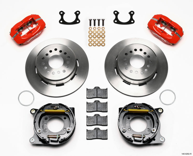 WIL Dynalite Brake Kit - Wilwood Forged Dynalite P/S Park Brake Kit Red Small Ford 2.50in Offset