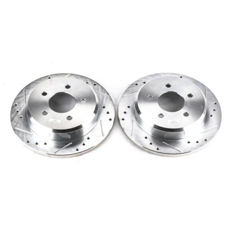 PSB Evolution Drill/Slot Rotor - Power Stop 1993 Ford Mustang Front Evolution Drilled & Slotted Rotors - Pair