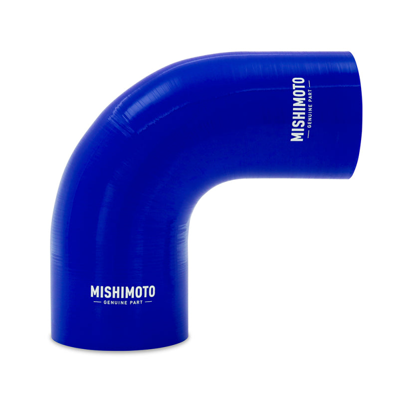 MM Couplers - 90 Deg - Mishimoto Silicone Reducer Coupler 90 Degree 3in to 4in - Blue