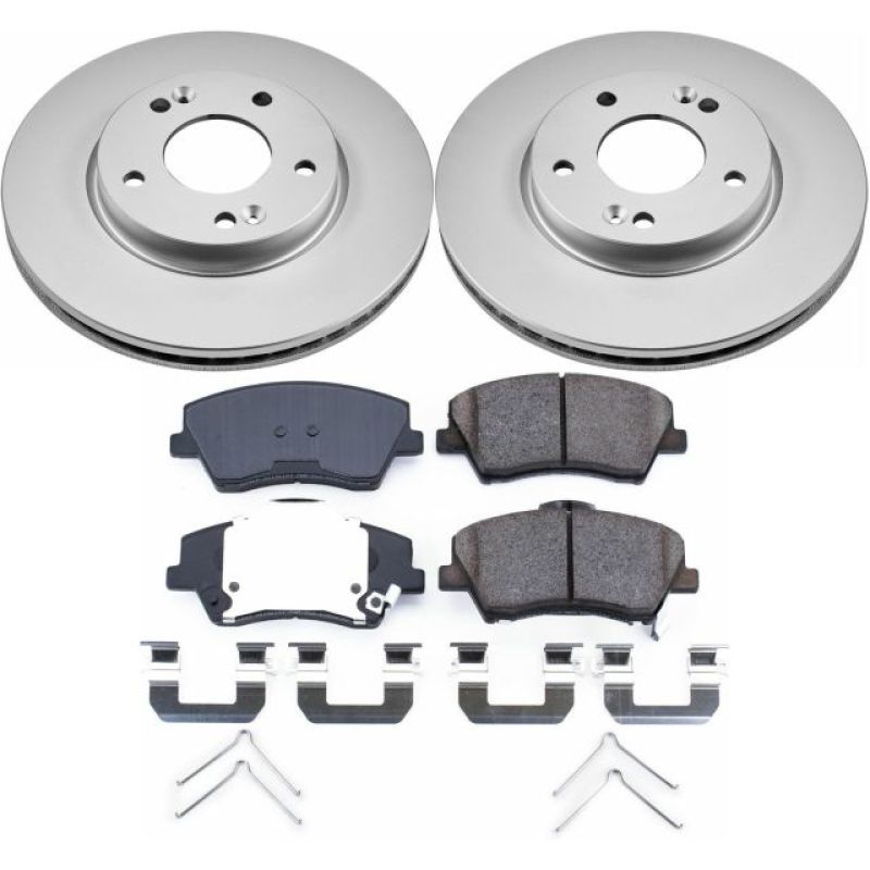 PSB Z17 Evolution Coated Kit - Power Stop 17-19 Hyundai Elantra Front Z17 Evolution Geomet Coated Brake Kit