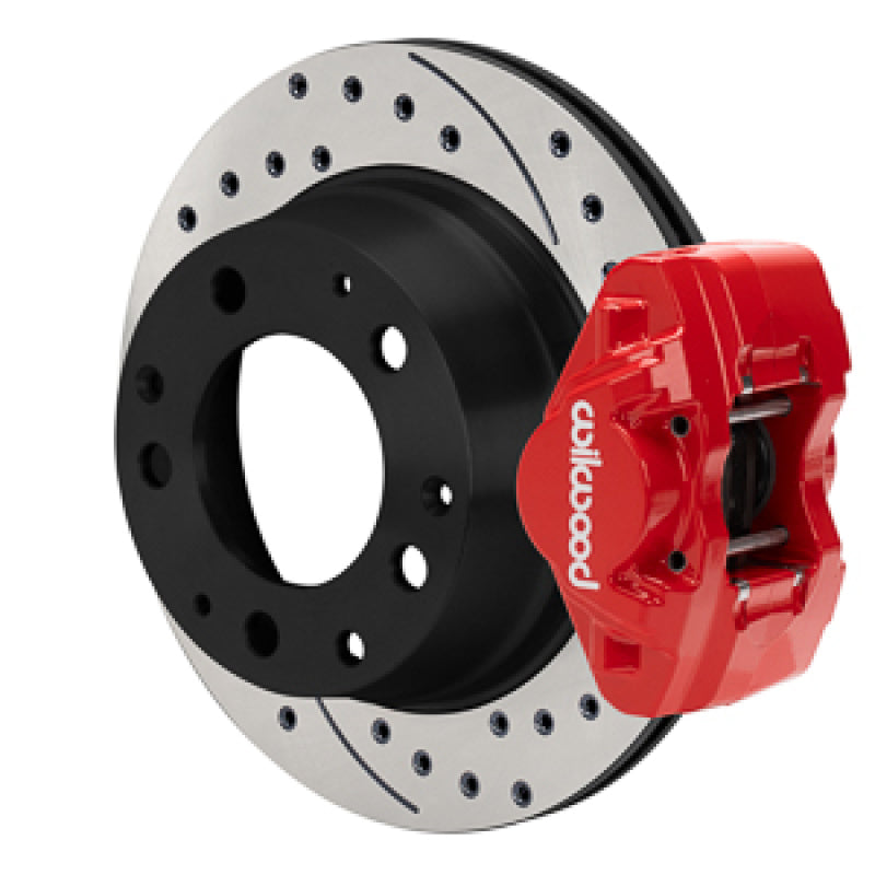 WIL D31 Brake Kits - Wilwood 69-83 Porsche 911 D31 11.42in. Rear Brake Kit w/ Flex Lines - Drilled Rotors (Red)