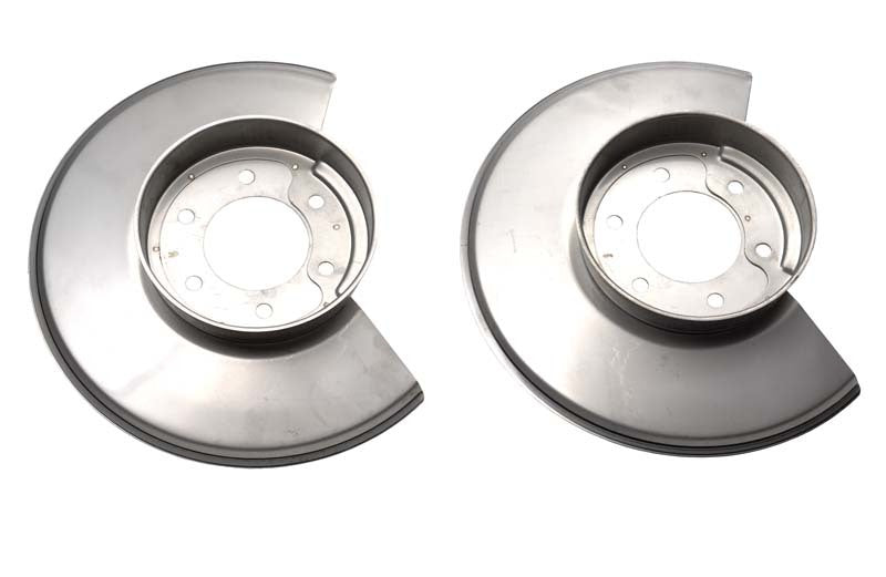 KEN Disc Brake Covers - Kentrol 78-86 Jeep CJ Disc Brake Dust Cover Pair - Polished Silver