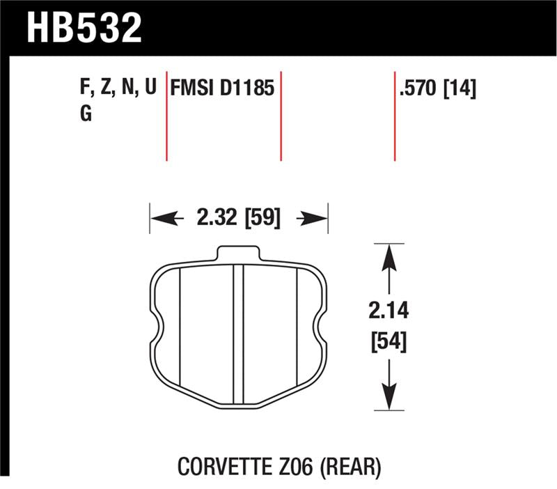 HAWK DTC-60 Brake Pad Sets - Hawk 10-12 Chevy Corvette Grand Sport / 06-12 Corvette Z06 Rear DTC-60 Race Brake Pads