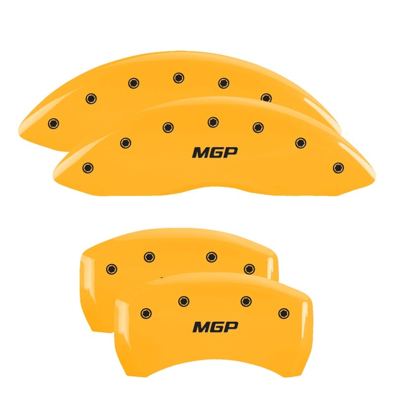 MGP Caliper Covers 4 Standard - MGP 4 Caliper Covers Engraved Front & Rear MGP Yellow finish black ch