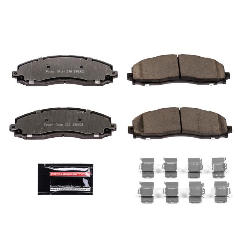 PSB Z36 Truck & Tow Brake Pads - Power Stop 13-19 Ford F-250 Super Duty Rear Z36 Truck & Tow Brake Pads w/Hardware