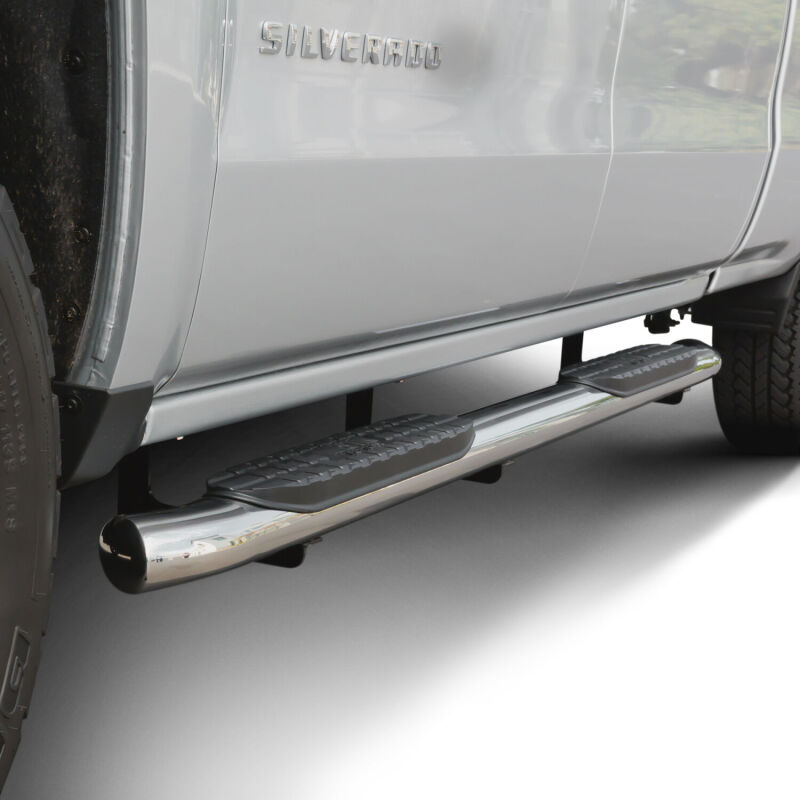WES Nerf Bars - PRO TRAXX 5 - Westin 2014-2018 Chevy Silverado 1500 Crew Cab PRO TRAXX 5 Oval Nerf Step Bars - SS