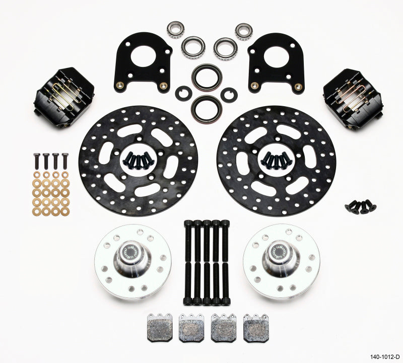 WIL Dynalite Brake Kit - Wilwood Dynalite Single Front Drag Kit Drilled Rotor 71-80 Pinto/Mustang II Disc & Drum