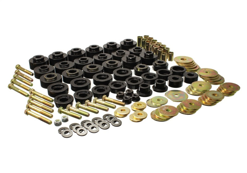 ES Body Mounts - Black - Energy Suspension 65-67 Chevrolet Biscayne/Bel Air/Caprice/Impala Body Mount Set w/ Hardware - Black