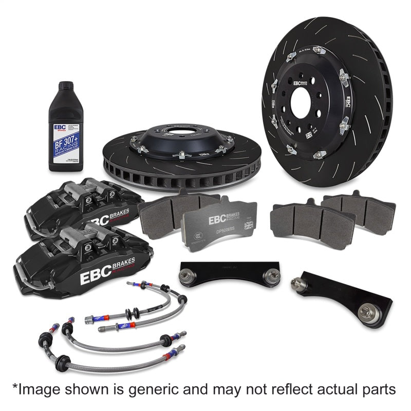 EBC Big Brake Kits - EBC Racing 07-13 BMW M3 (E90/E92/E82) Black Apollo-6 Calipers 380mm Rotors Front Big Brake Kit